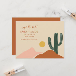 Boho Woestijn Eenvoudige Trouwkaart Save the Date