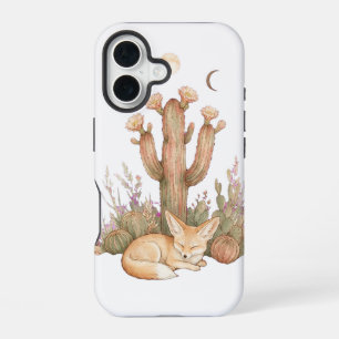 Boho Woestijn Fennec Vos Slapend Onder Saguaro Cac iPhone 16 Hoesje