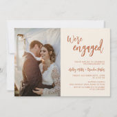 Boho woestijn foto verlovingsfeest uitnodiging (Voorkant)