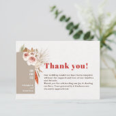 Boho-woestijn gedroogde bloemen aardschoen bedankkaart (Staand voorkant)