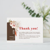 Boho-woestijn gedroogde bloemen aardtoon bedankkaart (Staand voorkant)