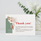 Boho-woestijn gedroogde bloemen aardtoon bedankkaart (Staand voorkant)