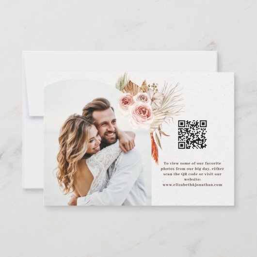 Boho-woestijn gedroogde bloemen aardtoon bedankkaart (Achterkant)