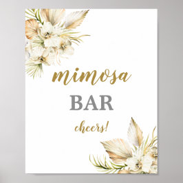 Boho woestijn gedroogde palmen Mimosa bar bord Poster