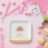 Boho woestijn hier komt het Son Baby shower Papieren Bordje (Feest)
