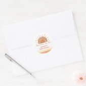 Boho woestijn hier komt het Son Baby shower Ronde Sticker (Envelop)