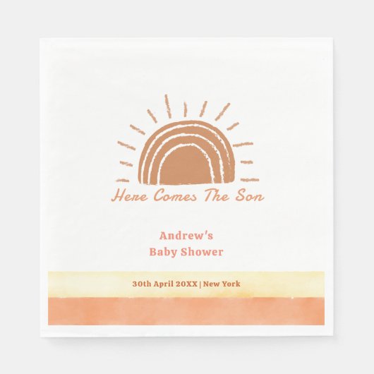 Boho woestijn hier komt het Son Baby shower Servet (Voorkant)