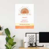 Boho woestijn Hier komt het Son Baby shower Welkom Poster (Thuiskantoor)