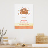Boho woestijn Hier komt het Son Baby shower Welkom Poster (Keuken)