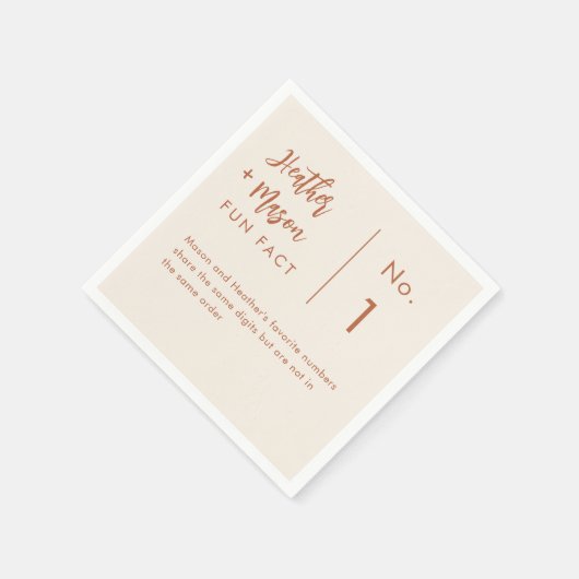 Boho woestijn koppel leuke weetjes bruiloft servet (Hoek)