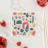 Boho woestijn met cactus en regenbogen servet (Insitu)