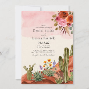 Boho Woestijn Mexicaanse Cactus Boheem Huwelijk Kaart