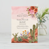 Boho Woestijn Mexicaanse Cactus Boheem Huwelijk Kaart (Staand voorkant)