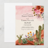 Boho Woestijn Mexicaanse Cactus Boheem Huwelijk Kaart (Voorkant / Achterkant)