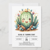 Boho woestijn online cactus jongen verjaardag kaart (Voorkant)