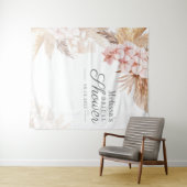 Boho woestijn Pampas gras bruiloft douche achtergr Wandkleed (In Situ (horizontaal))