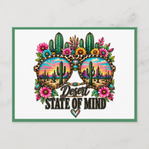 Boho Woestijn Staat Van Geest Cactus Zonsondergang Briefkaart