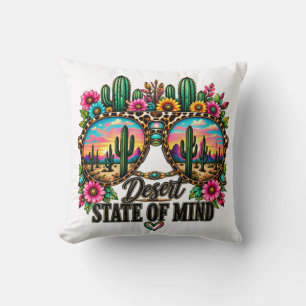 Boho Woestijn Staats Van Geest Cactus Zonsondergan Kussen