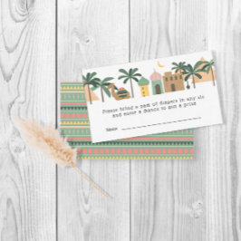 Boho woestijn thema kameel Baby shower luier Raffl Informatiekaartje