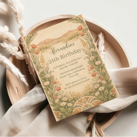 Boho Woestijn Wilde Bloem Verjaardag Kaart