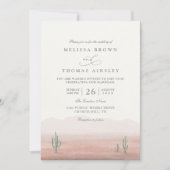 Boho woestijncactus rustieke elegante moderne trou kaart (Voorkant)