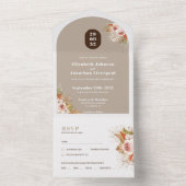 Boho-woestijnflorale lijst aardtonen all in one uitnodiging (Binnen)