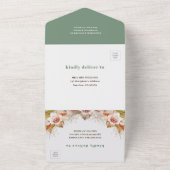 Boho-woestijnflorale lijst all in one uitnodiging (Buitenkant)