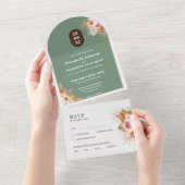 Boho-woestijnflorale lijst all in one uitnodiging (Afscheurbaar)