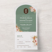 Boho-woestijnflorale lijst all in one uitnodiging (Binnen)