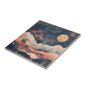 Boho Woestijnmaan Indigo Koper Hemellandschap Tegeltje (Zijkant)