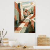 Boho woestijnpad zonsondergang, geometrische bogen poster (Keuken)