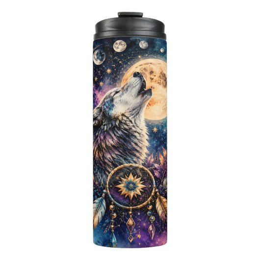 Boho Wolf Droomvanger Thermosbeker (Voorkant)