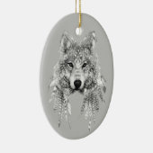 Boho Wolf Keramisch Ornament (Rechts)