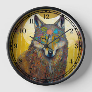 Boho Wolf Surreal Wildlife Art