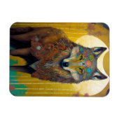Boho Wolf Surreal Wildlife Art Magneet (Horizontaal)