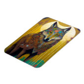 Boho Wolf Surreal Wildlife Art Magneet (Linkerzijde)