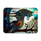 Boho Wolf Surreal Wildlife Art Magnet Magneet (Horizontaal)