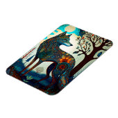 Boho Wolf Surreal Wildlife Art Magnet Magneet (Linkerzijde)