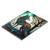 Boho Wolf Surreal Wildlife Art Notitieboek (Linkerzijde)
