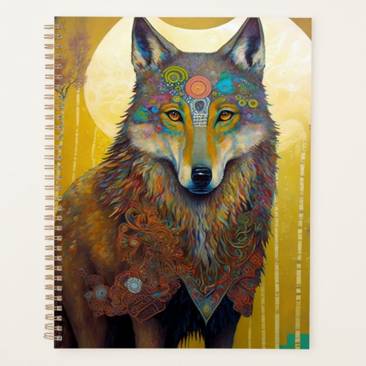Boho Wolf Surreal Wildlife Art Planner (Voorkant)