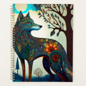 Boho Wolf Surreal Wildlife Art Planner (Voorkant)