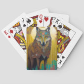 Boho Wolf Surreal Wildlife Art Pokerkaarten (Achterkant)