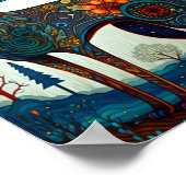 Boho Wolf Surreal Wildlife Art Poster (Hoek)