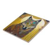 Boho Wolf Surreal Wildlife Art Tegeltje (Zijkant)