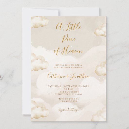 Boho Wolken Een Klein stukje Hemel Baby Shower Kaart (Voorkant)