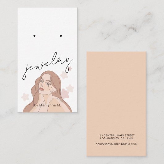 Boho Woman Boutique Earring Display Kaart Visitekaartje (Voorkant / Achterkant)