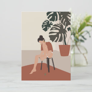 Boho Woman en Monstera Planten Summer Mode