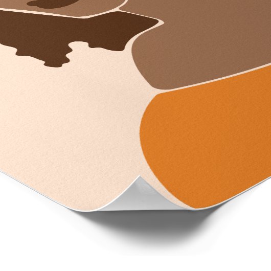 Boho Woman Illustration, Earthy Tones Poster (Hoek)