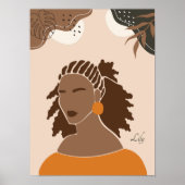 Boho Woman Illustration, Earthy Tones Poster (Voorkant)