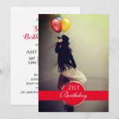 Boho Woman in Pet Balloons 21e verjaardag Kaart (Voorkant / Achterkant)